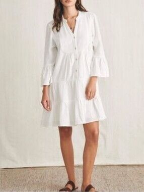 FAHERTY Kasey Dream Organic Cotton Gauze Minidress White Size Medium